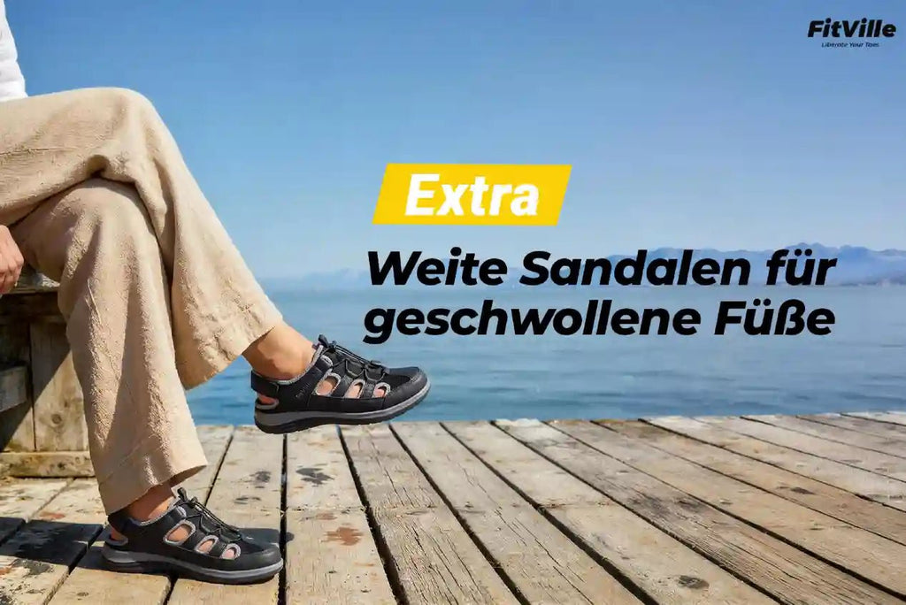Extra weite Sandalen für geschwollene Füße: Komfort Guide - FitVilleDE