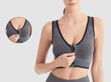 FitVille Damen Zip Front Sport BH - 1