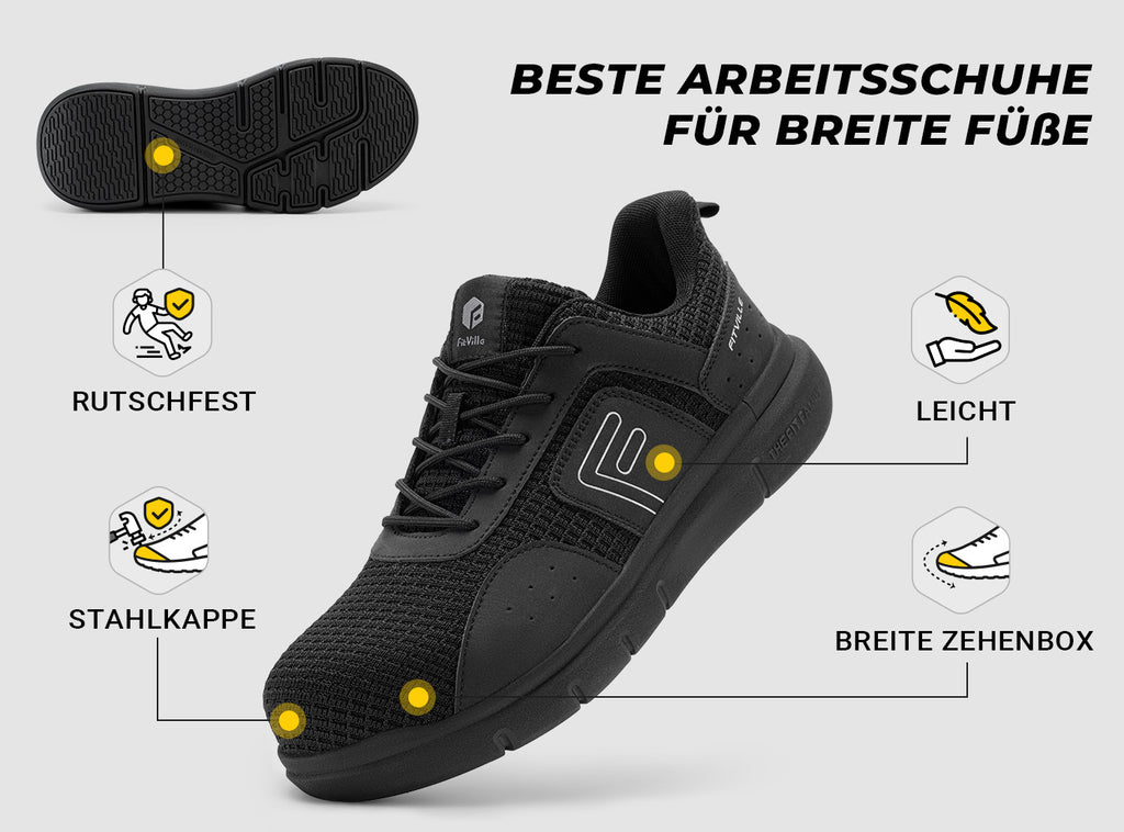 FitVille Herren TitanToe Rutschfeste Turnschuhe mit Stahlkappe V1 - 3