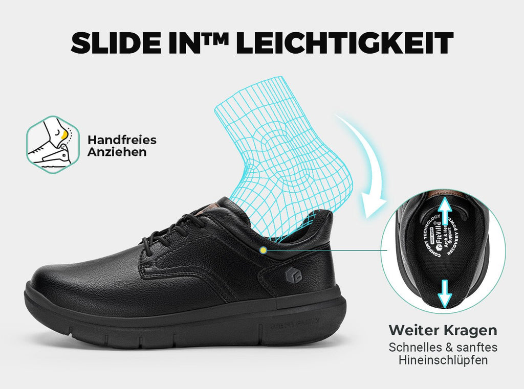 FitVille Men's EasyWalk Slip - On Dress Shoes V2 - 14