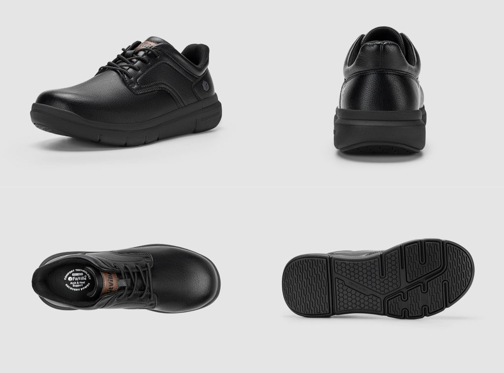 FitVille Men's EasyWalk Slip - On Dress Shoes V2 - 8