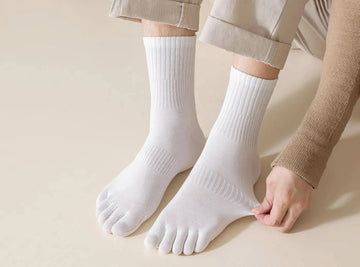 FitVille Herren Five - Toe Anti - Odor Schweiß - absorbierende Socken 5 - Paar Bundle - 1