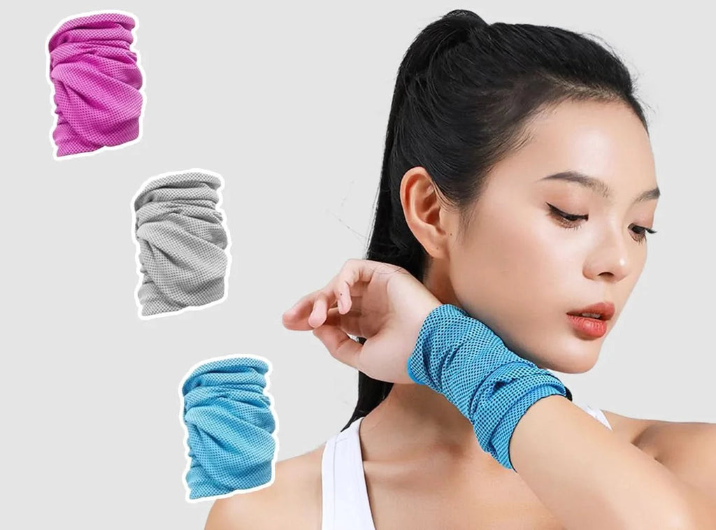 FitVille Kühlendes Sporttuch & Armband (3 pro Packung) - 1