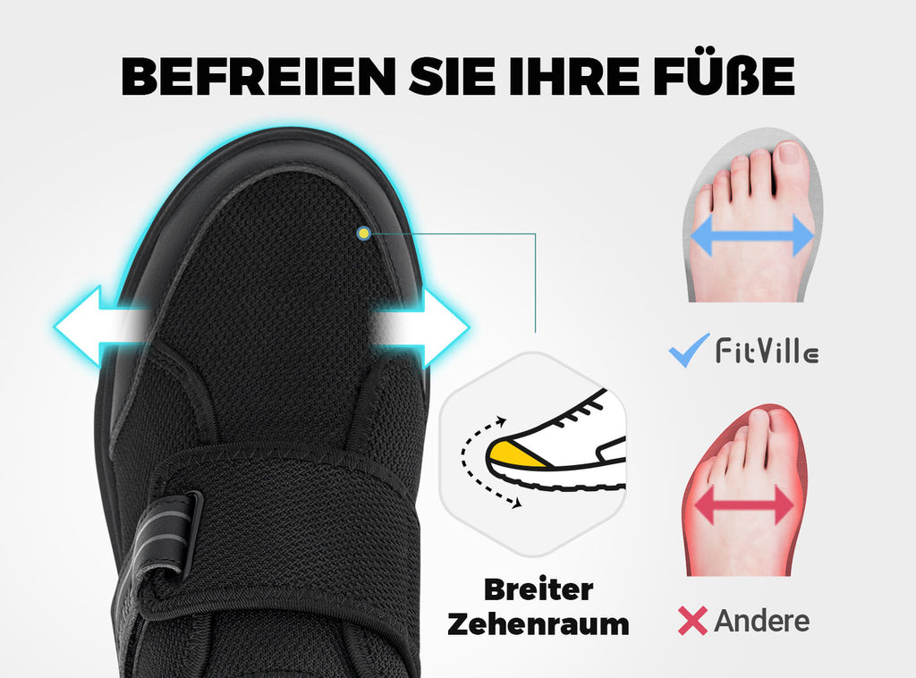 FitVille Herren EasyTop StrapEase Diabetikerschuhe V10 - 11